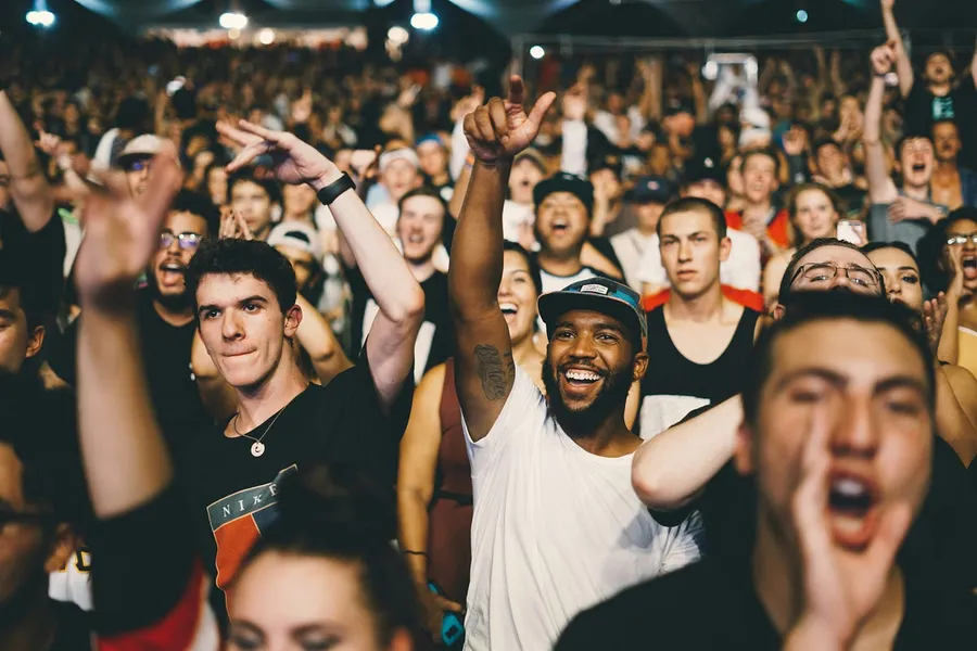 erupts from the crowd